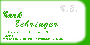 mark behringer business card